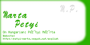 marta petyi business card